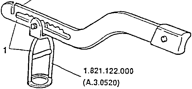 Diagram showing lever tool and cage assembly