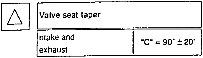 Valve seat taper specification