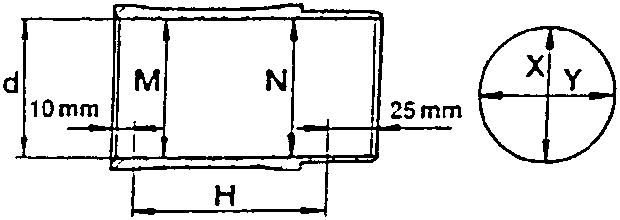 Cylinder liner ovalization measurement diagram showing X-Y and H dimensions