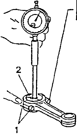 Rod head measurement setup with gauge and wrench