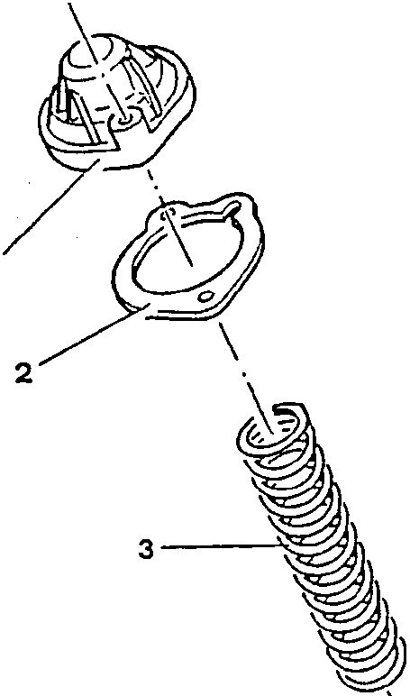 Diagram showing removal of cover, gasket, and spring with torque specification F1 8,1 ÷ 10 Nm 0.83 ÷ 1.02 kgm