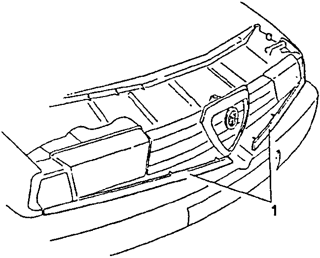Front grill trim being removed from the vehicle