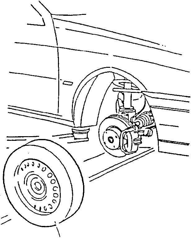Front right wheel being removed from the vehicle