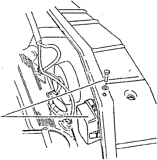 Engine bay showing relay box and cross-member