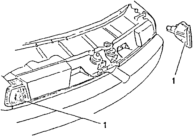 Close-up of front indicator light assembly