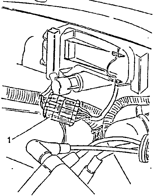 Illustration showing electrical connectors being disconnected from a headlight assembly.