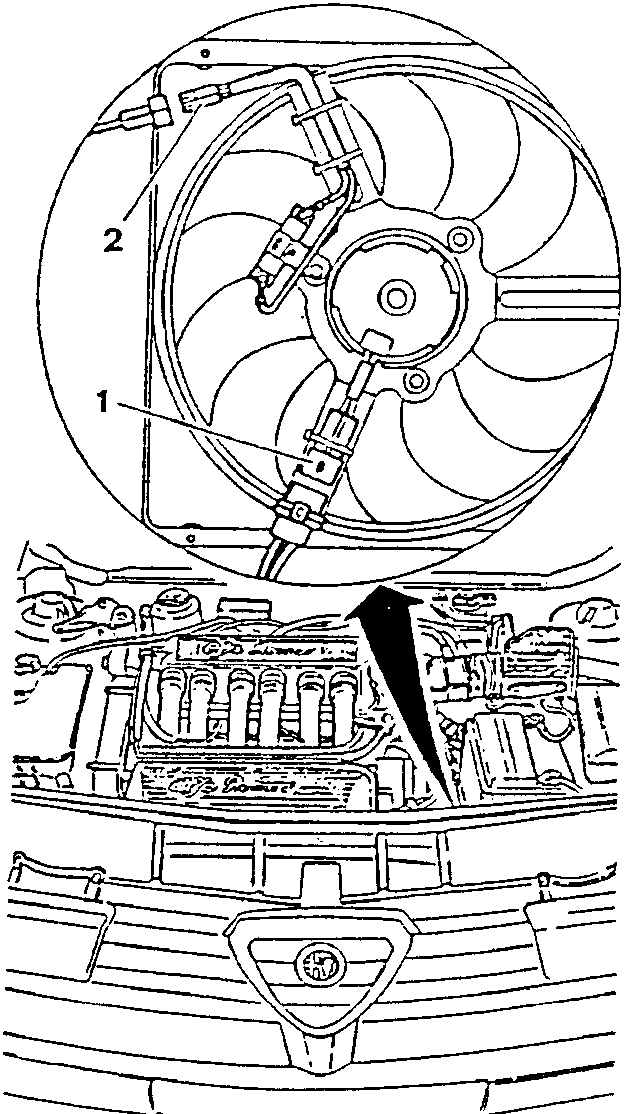 Engine cooling fan with electrical connections