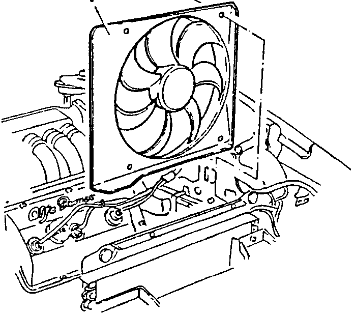Electric fan mounted on radiator