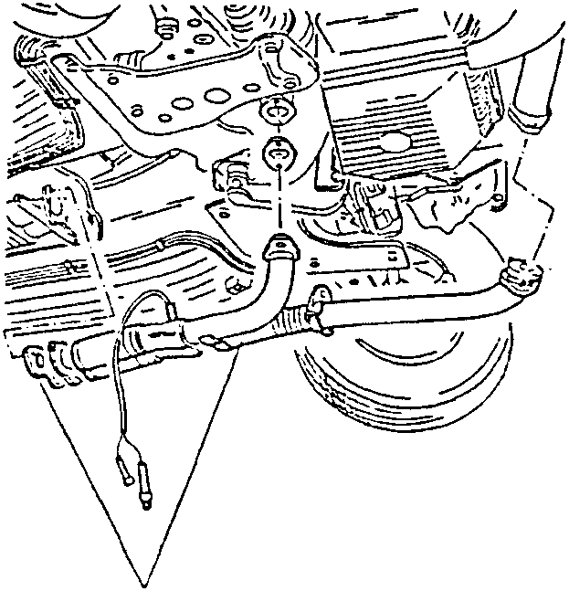 Diagram showing front section of piping and gaskets