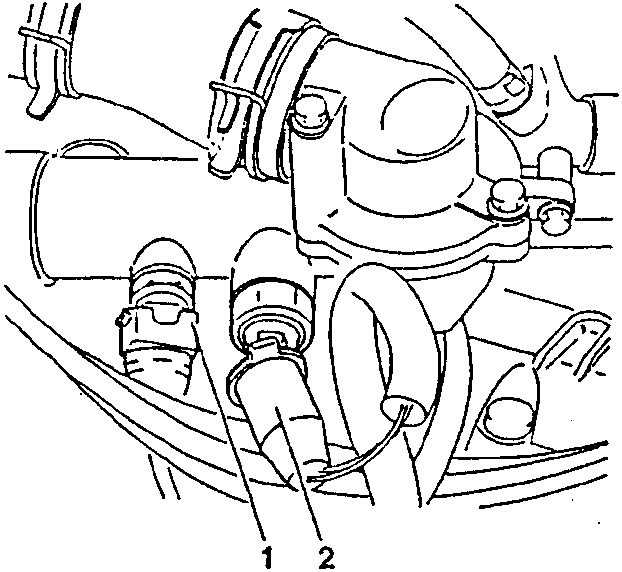 Illustrates fuel injector connections and mounting points