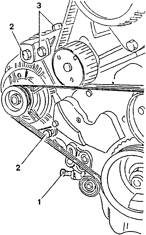 Alternator drive belt tension adjustment