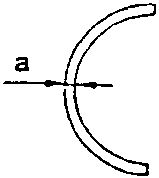 Diagram showing a half bearing with dimension 'a' marked