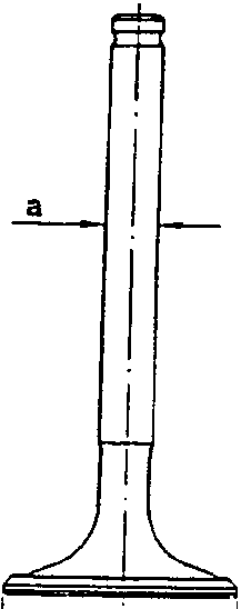 Diagram of valve showing stem diameter 'a' and head diameter 'b'