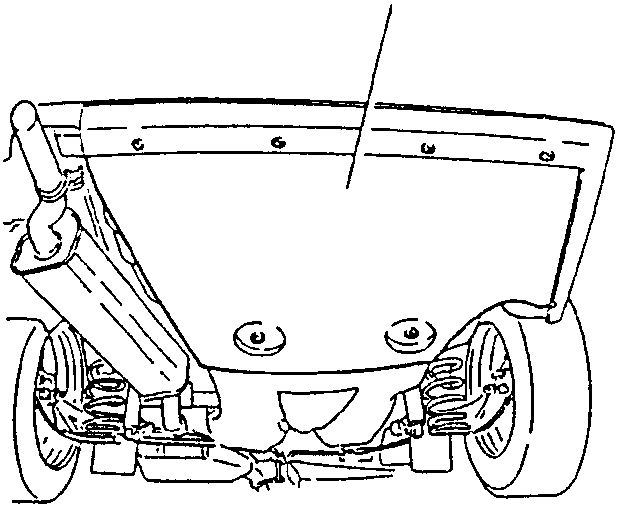 Protection removed from beneath fuel tank