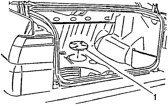 Diagram showing access to fuel pump and meter from luggage compartment
