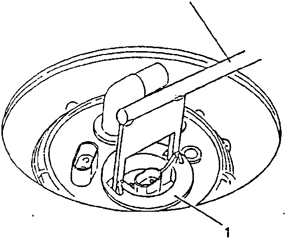 Diagram showing removal of fuel level meter with tool 1.854.040.000