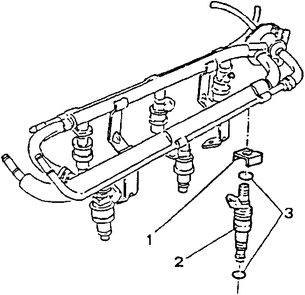 Fuel manifold with electroinjectors removed