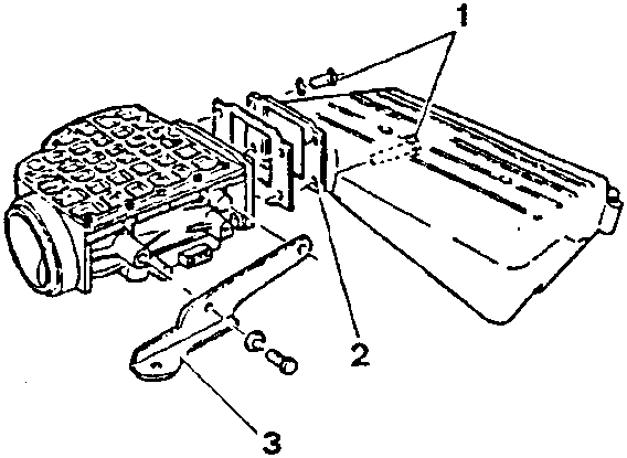 Air flow meter disassembly diagram showing parts 1, 2, and 3.