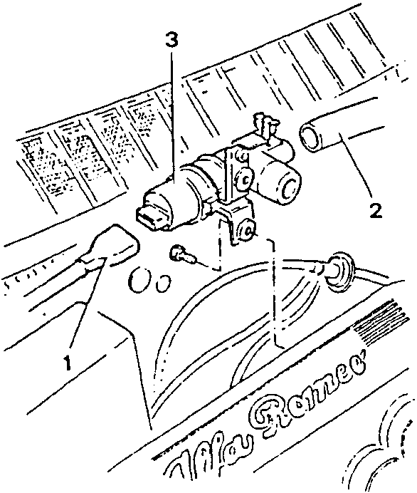 Constant Idle Speed Actuator mounted on engine with retaining screws and air intake pipe connection