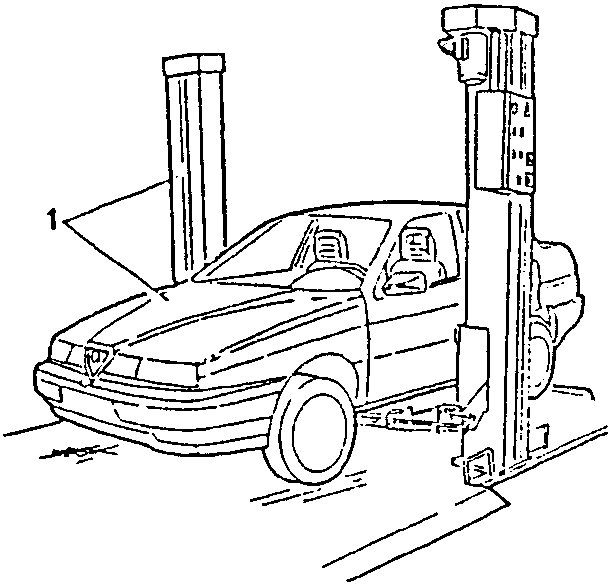 Vehicle on a lift with engine cover open