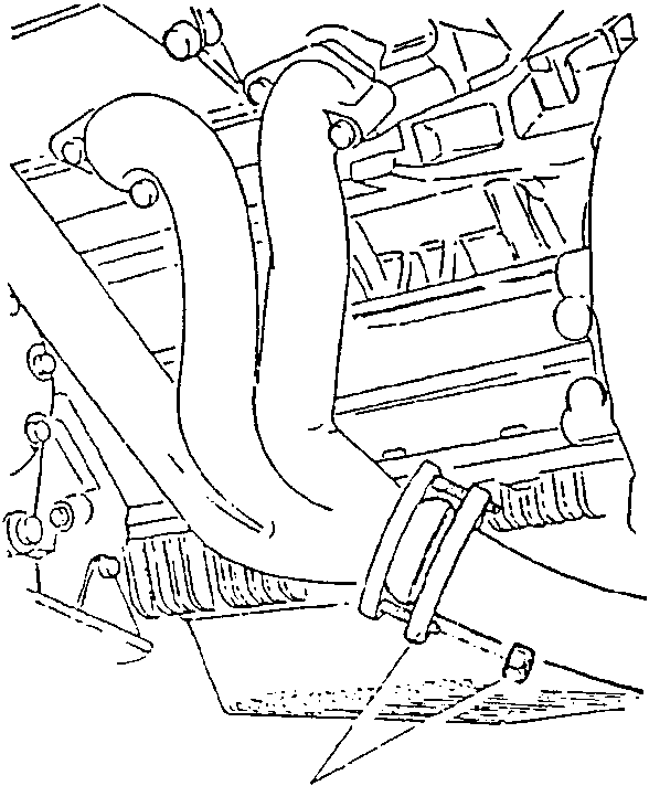 Flanges disconnected from exhaust manifold