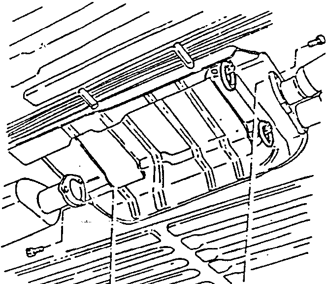 Catalytic converter mounted under vehicle