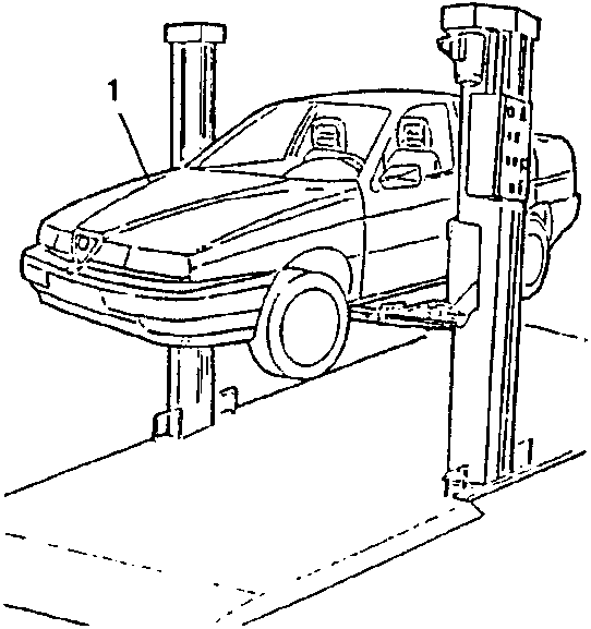 Vehicle on lift