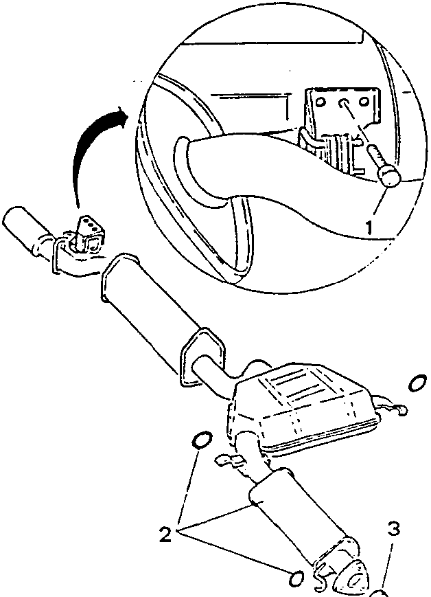 Rear flexible support and exhaust pipe removal