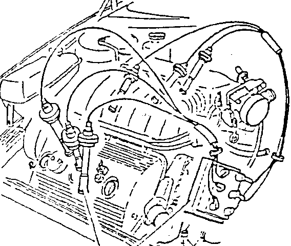 Ignition coil removed with spark plug cables