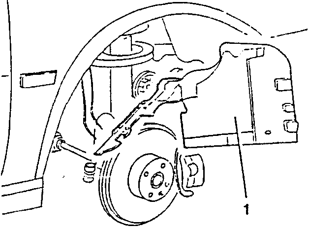 Front right-hand wheel housing with dust cover removed