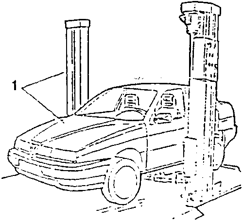 Vehicle on a lift
