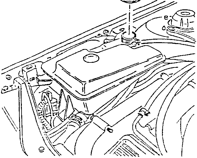 Engine cooling system diagram showing expansion tank cap removal
