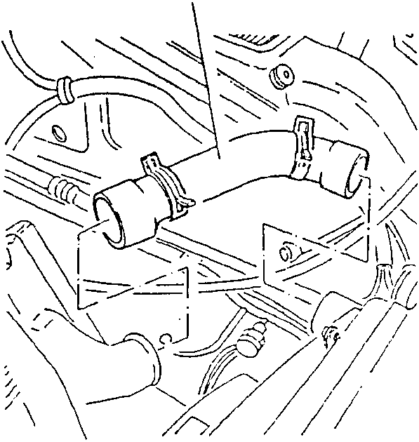 Engine bay showing coolant system components