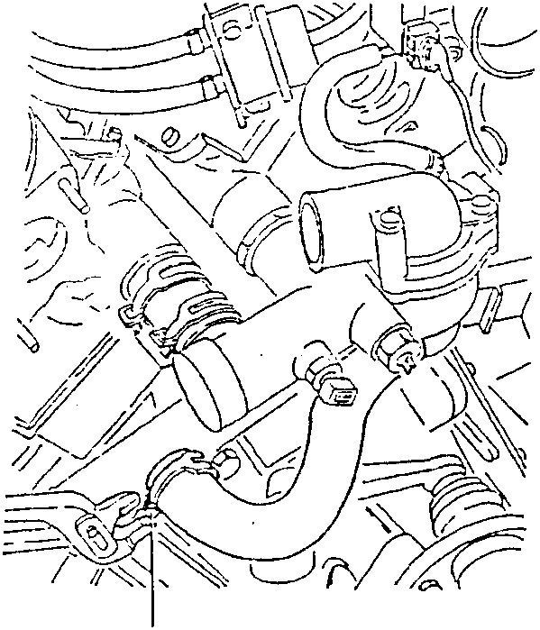 Engine cooling system diagram showing disconnection of engine coolant to pump sleeve.