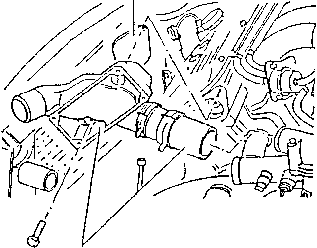 Engine cooling system diagram showing removal of ignition coil support and sleeve connected to thermostatic cup, with torque specification 13.6 ÷ 16.8 Nm / 1.4 ÷ 1.7 kgm indicated below the image.