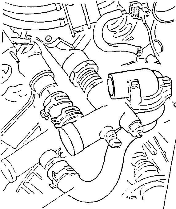 Engine cooling system diagram showing removal of thermostatic unit complete with sleeves.