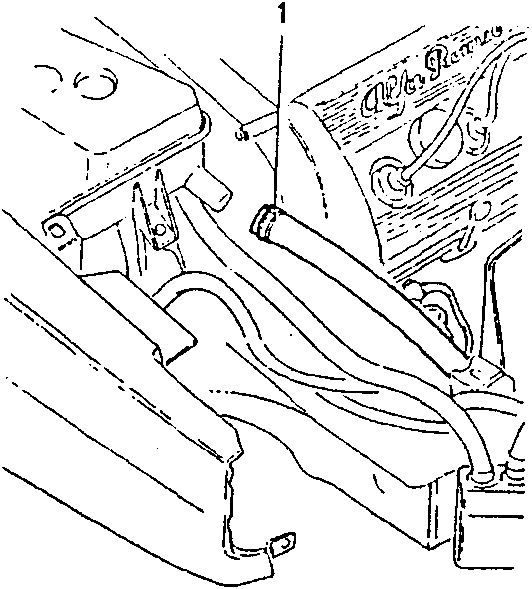 Engine coolant connection to radiator sleeve from expansion tank