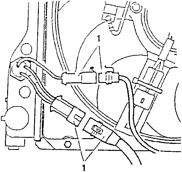 Close-up of electric cooling fan thermocontact connections