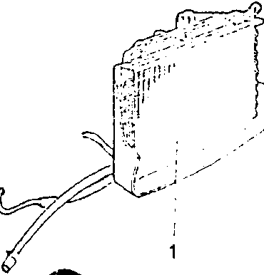 Diagram showing the radiator assembly and air conditioning condenser with electric fan and pipes