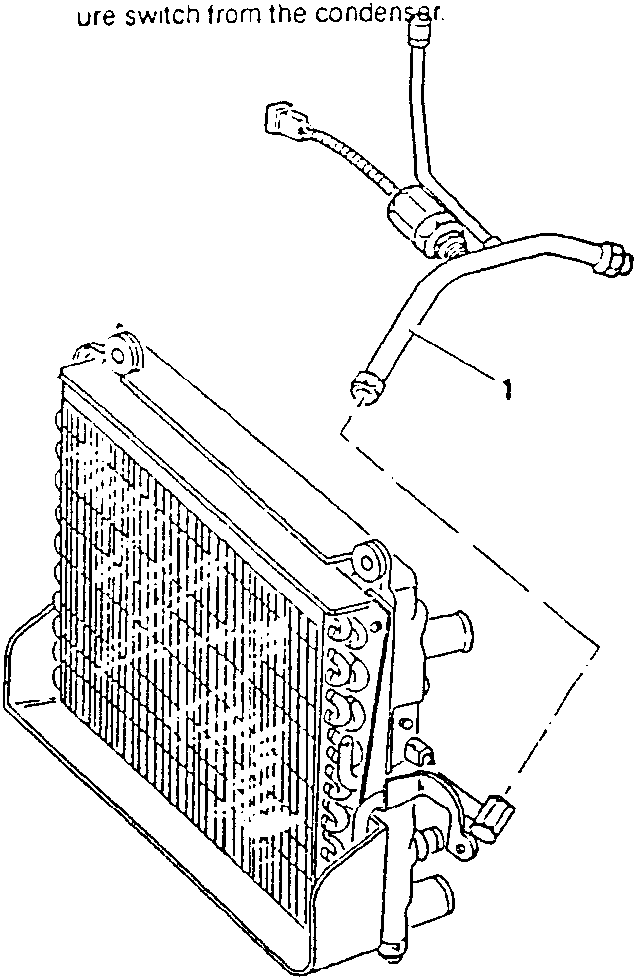 Condenser with freon inlet union and pressure switch