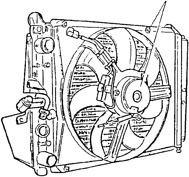 Electric fan attached to cooling radiator