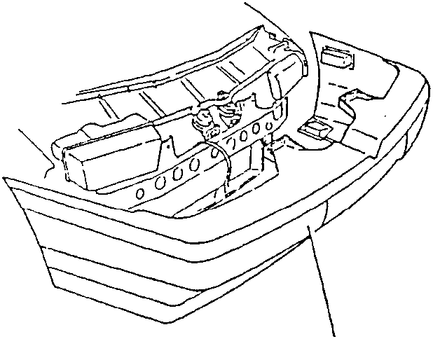 Front view of engine bay with relay box visible