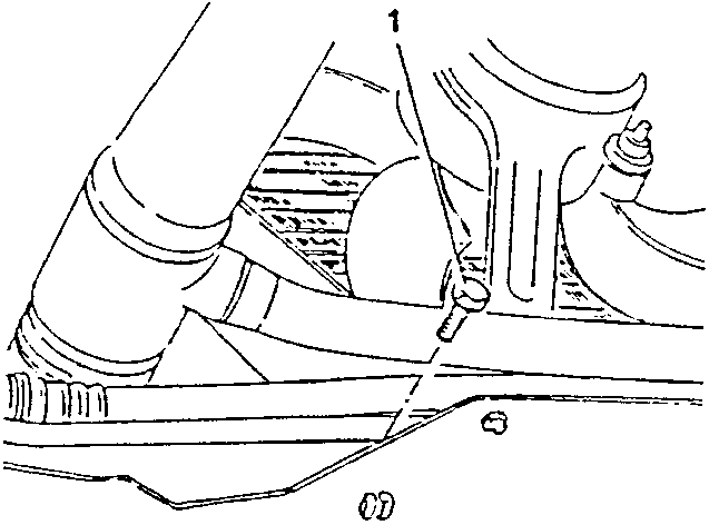 Diagram showing underside of vehicle with screw being unscrewed
