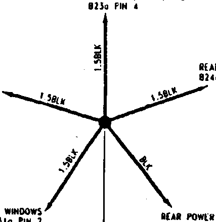 Diagram showing ground connections for rear power windows and related components.