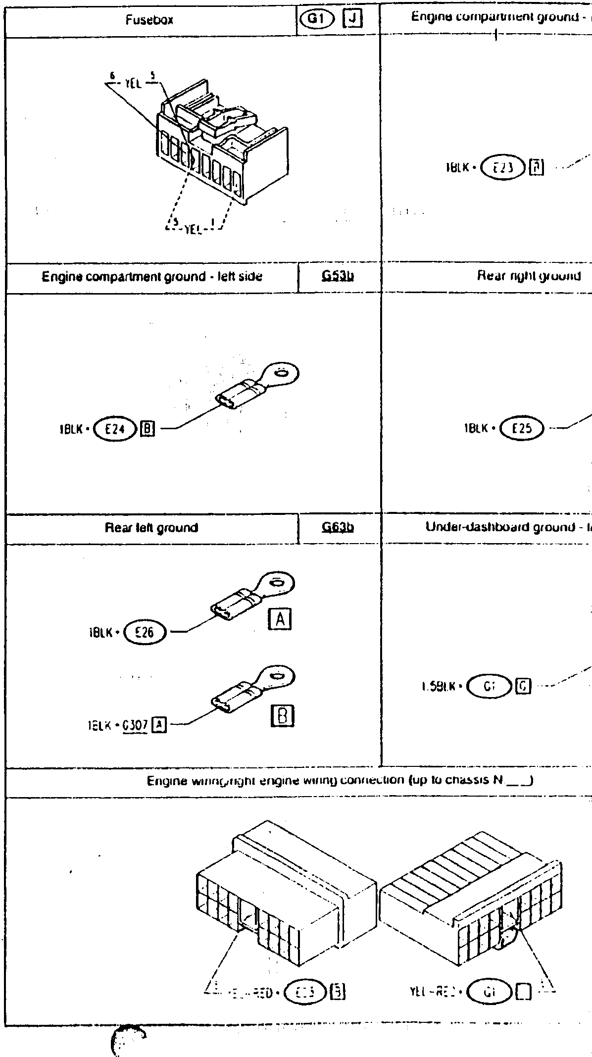 Fusebox diagram with terminals labeled 6-YEL-5 and 3-YEL-1