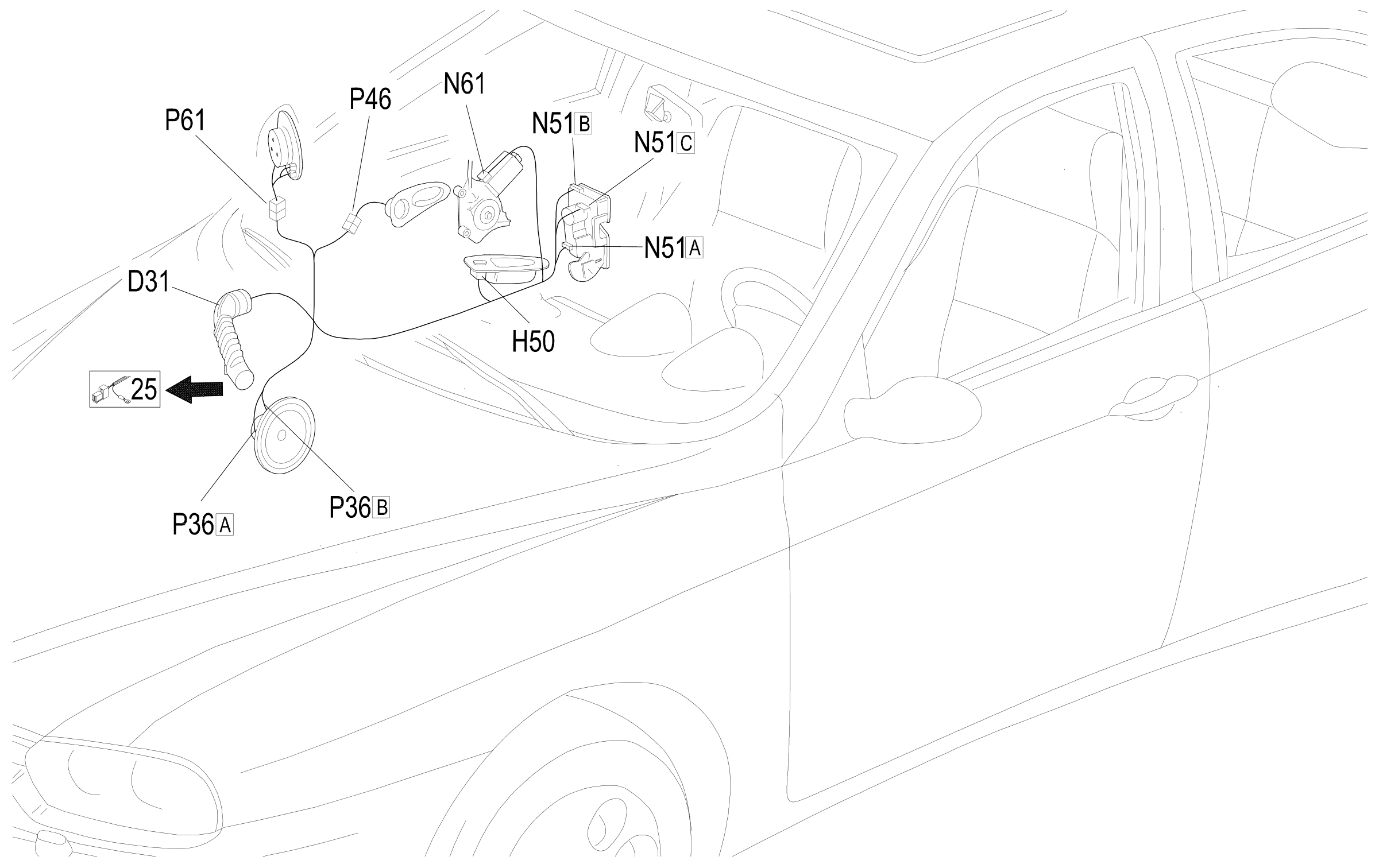 Front right door harness