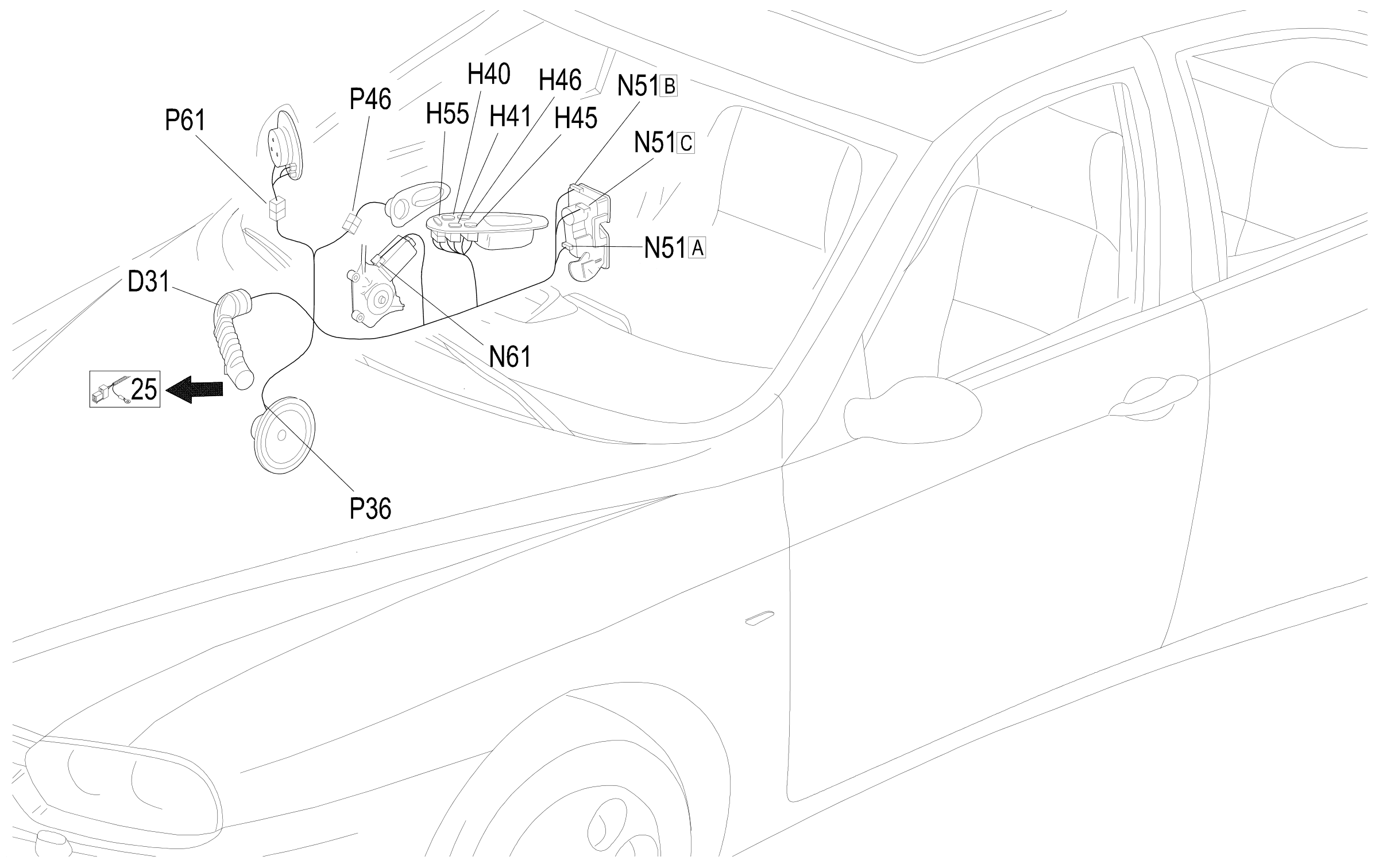 Front right door harness