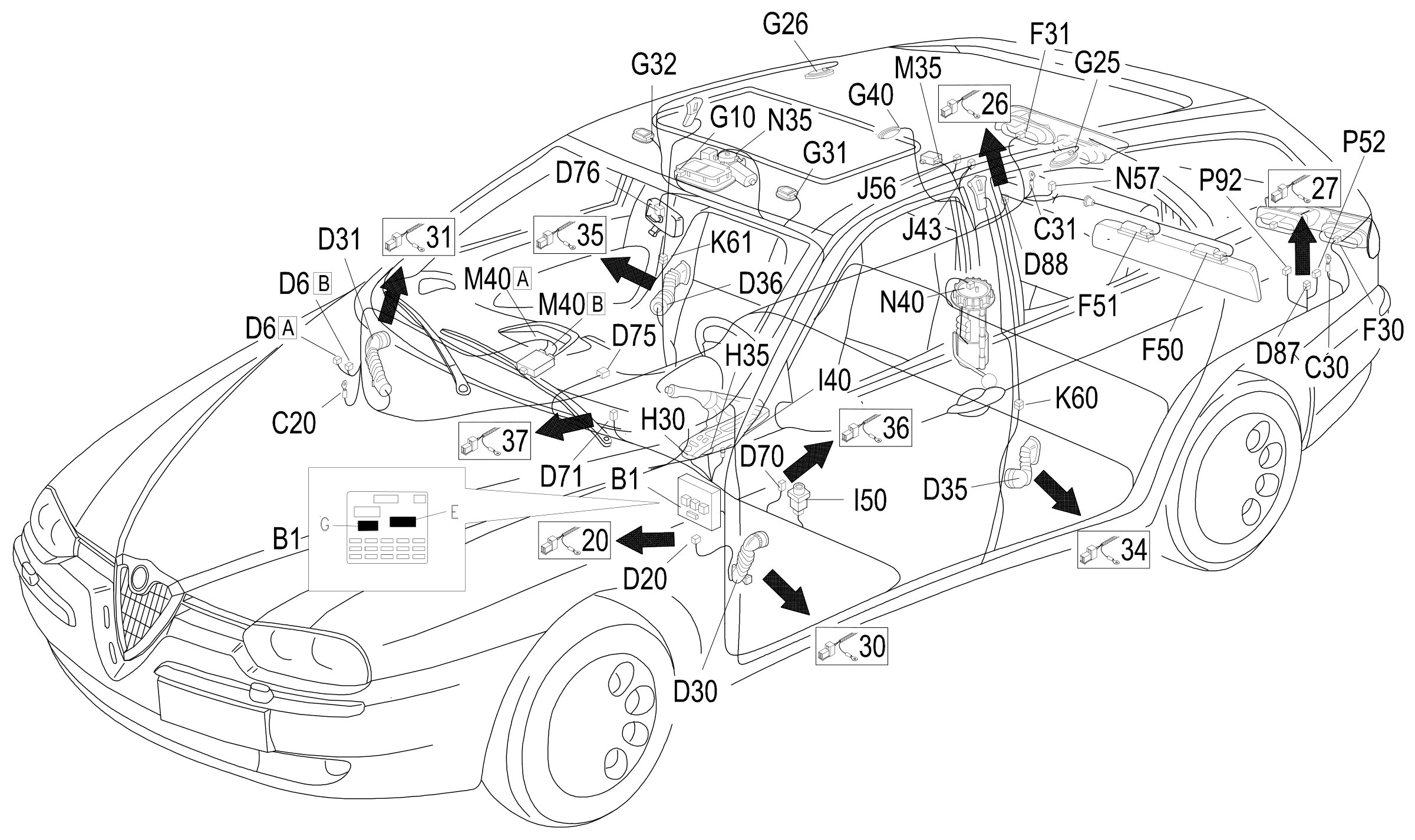 Rear harness