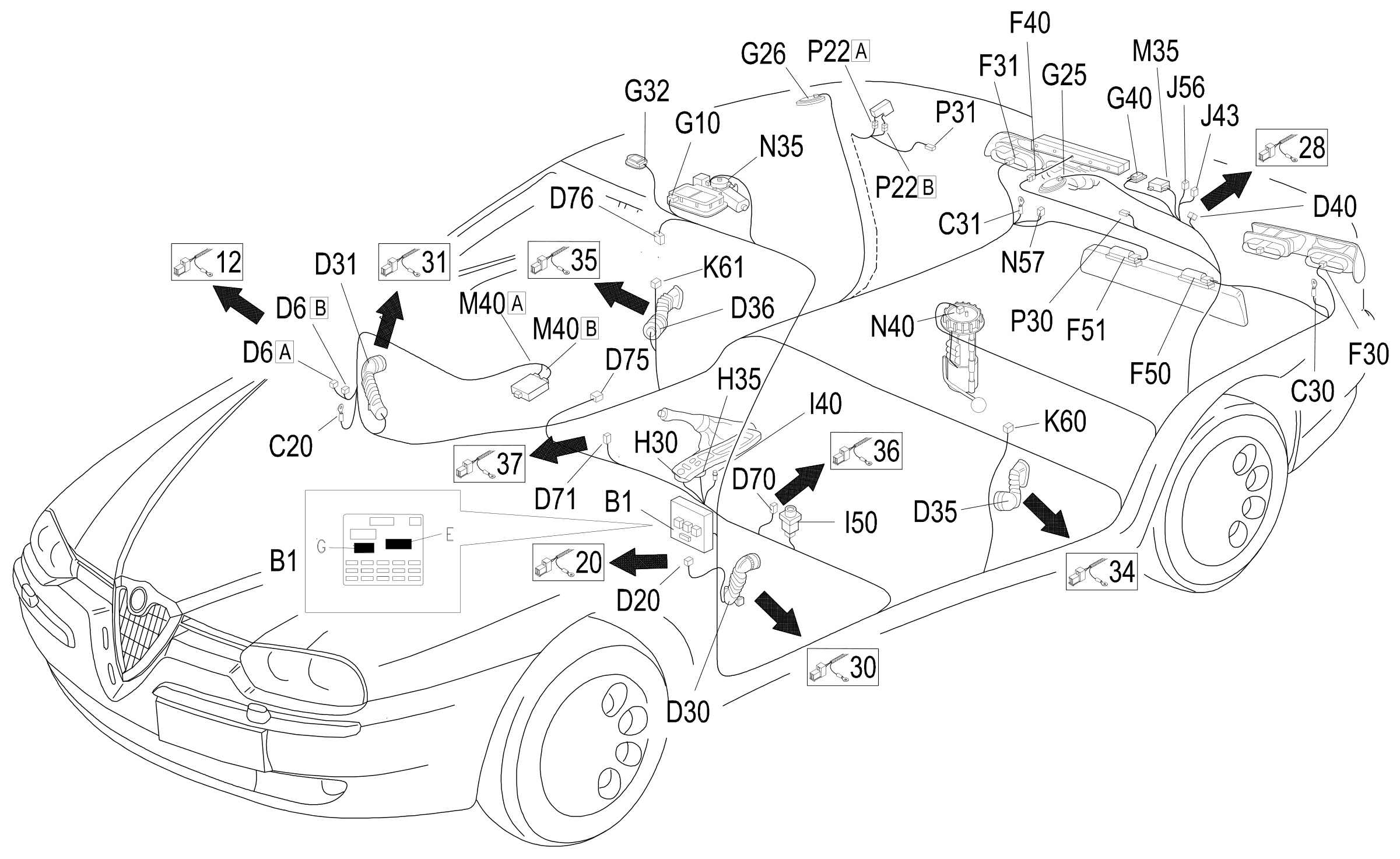 Rear harness