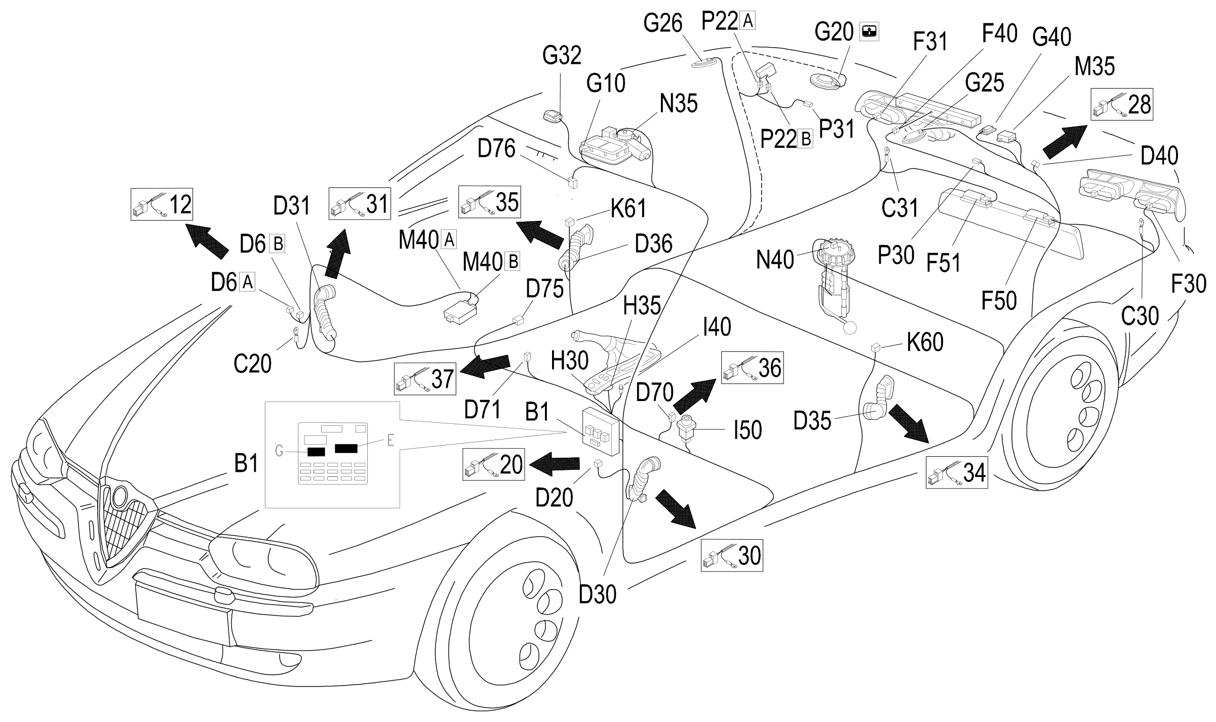 Rear harness